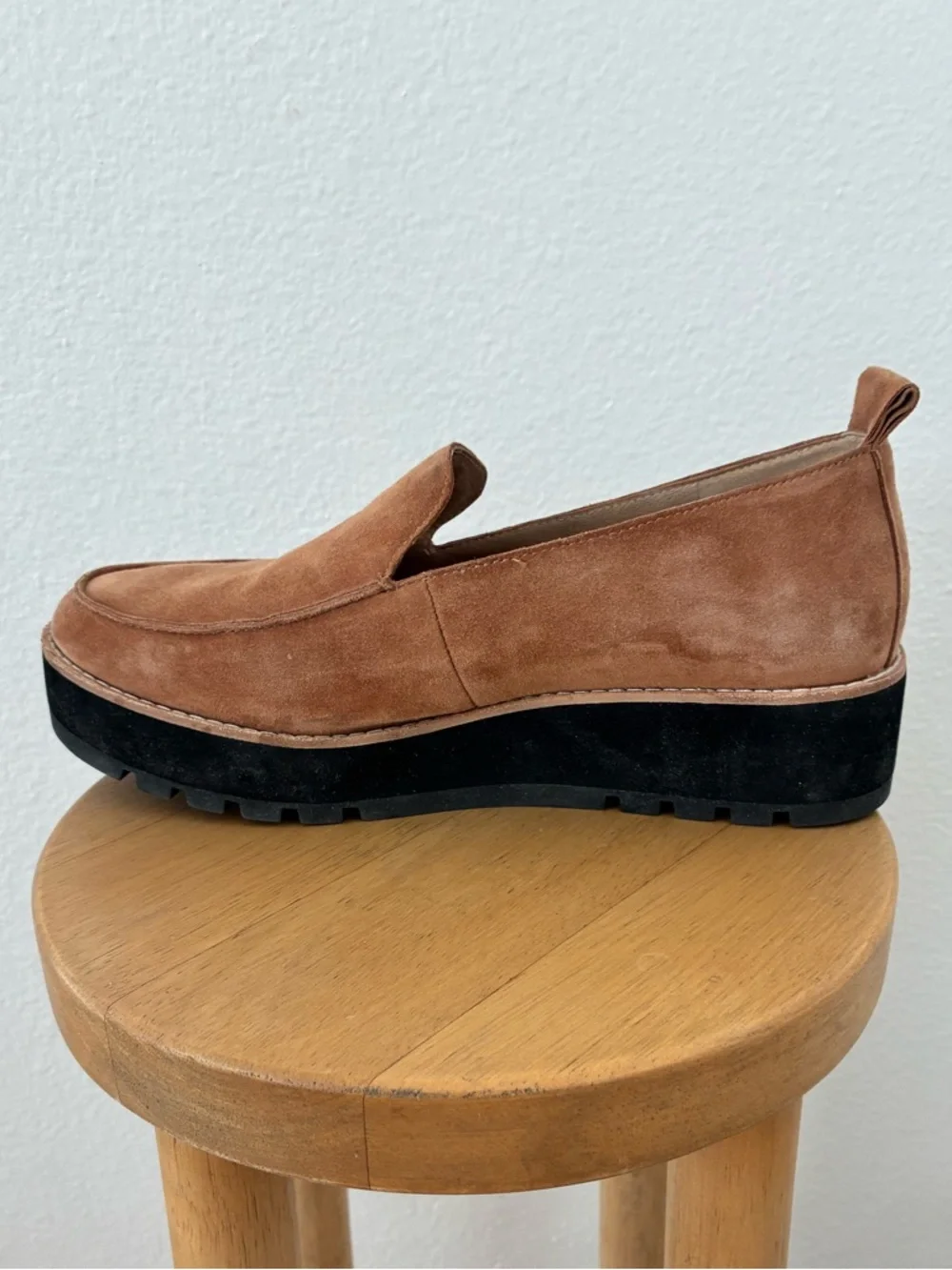 Eileen Fisher Suede Platform Loafers